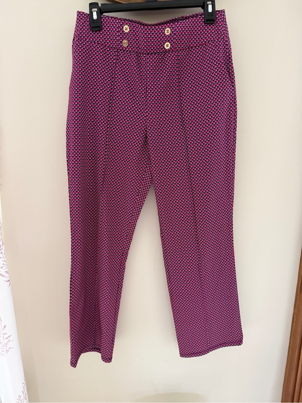 NWT Stella Parker Sport Golf Pants Women’s Small Pink Floral Dot Cropped Ankle